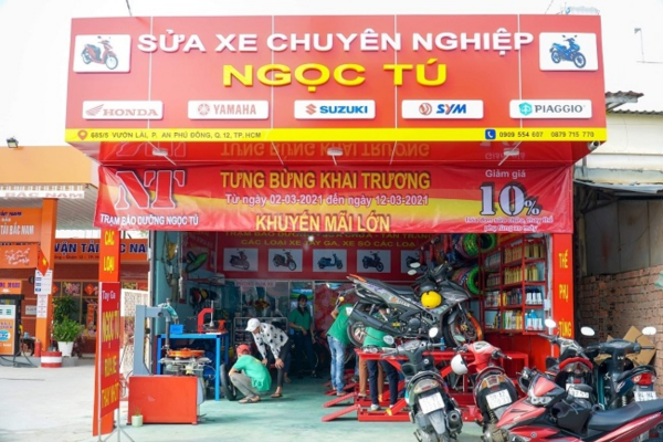Mẫu biển quảng cáo sữa chữa xe máy đẹp