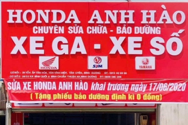 Biển quảng cáo sửa chữa xe máy chữ nổi