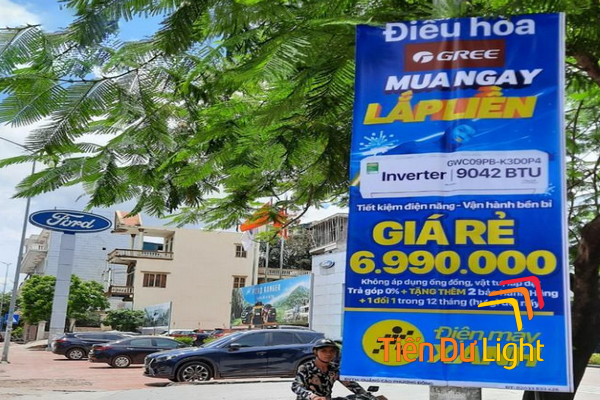 Biển quảng cáo treo cột điện đẹp, độc đáo