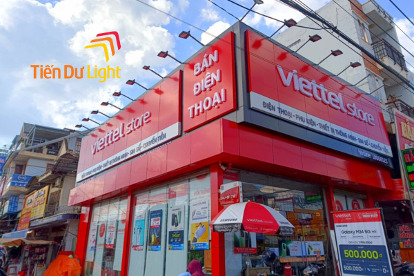 Biển quảng cáo Viettel chữ nổi chiếu sáng đèn led