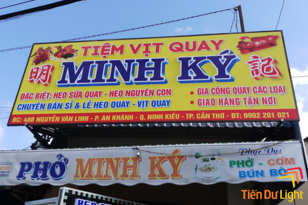 Mẫu biển quảng cáo vịt quay bạt 3M chống thấm chống phai màu