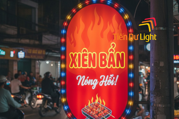 Biển vẫy xiên bẩn kết hợp led