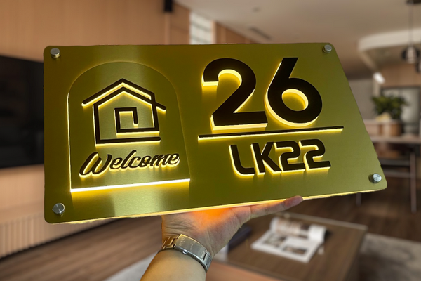 Làm biển số nhà có đèn đẹp, ấn tượng