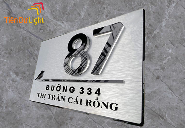 Mẫu biển số nhà inox đẹp, ấn tượng