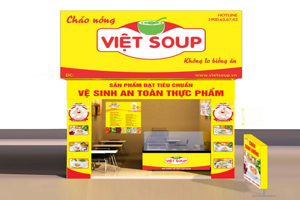 Thi công biển vẫy cháo dinh dưỡng ấn tượng