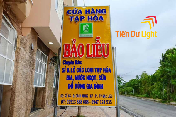 Biển quảng cáo tạp hóa chữ nổi