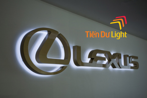 Logo chữ inox trắng hắt sáng