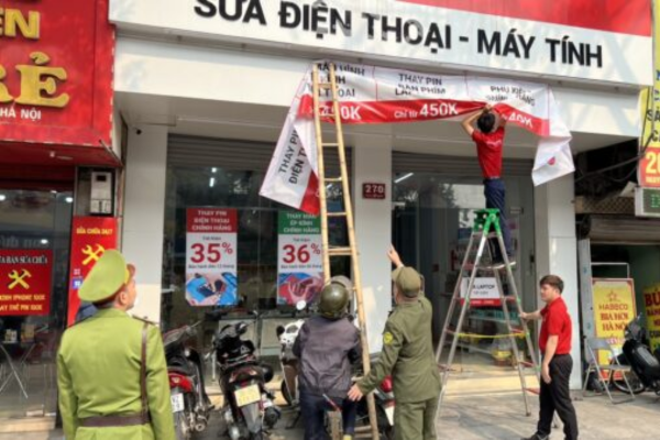 Lắp đặt biển sai ảnh hưởng mỹ quan đô thị