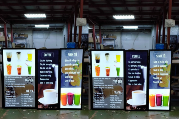 Hộp đèn trà sữa menu đẹp