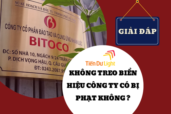 Không treo biển hiệu công ty ảnh hưởng đến hình ảnh uy tín
