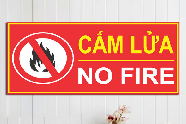 Kích thước biển cấm lửa bao nhiêu?
