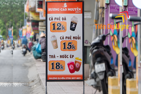 Kích thước bảng hiệu đứng cần phù hợp mặt tiền kinh doanh