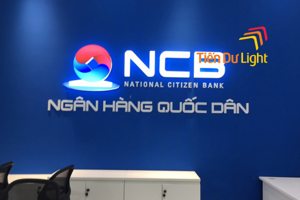 Chữ nổi sáng mặt ngân hàng NCB 