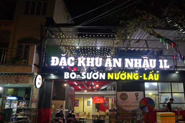 Kết hợp biển vẫy hộp đèn tròn gia tăng nhận diện quán nhậu