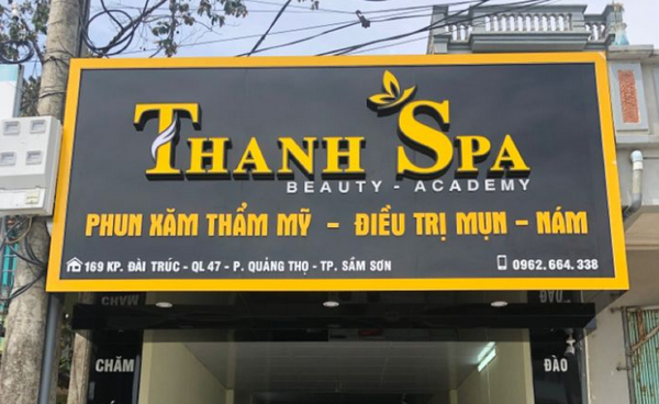 Biển spa đa dạng kiểu dáng, vật liệu