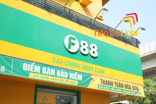 Biển quảng cáo hỗ trợ tài chính nền alu chữ nổi