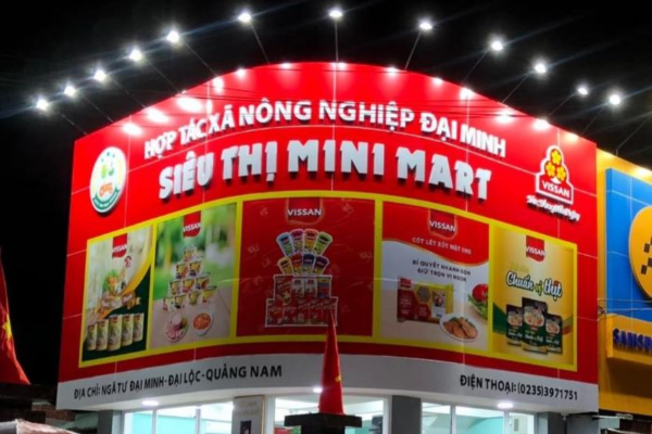 Bảng hiệu siêu thị mini kết hợp đèn led 