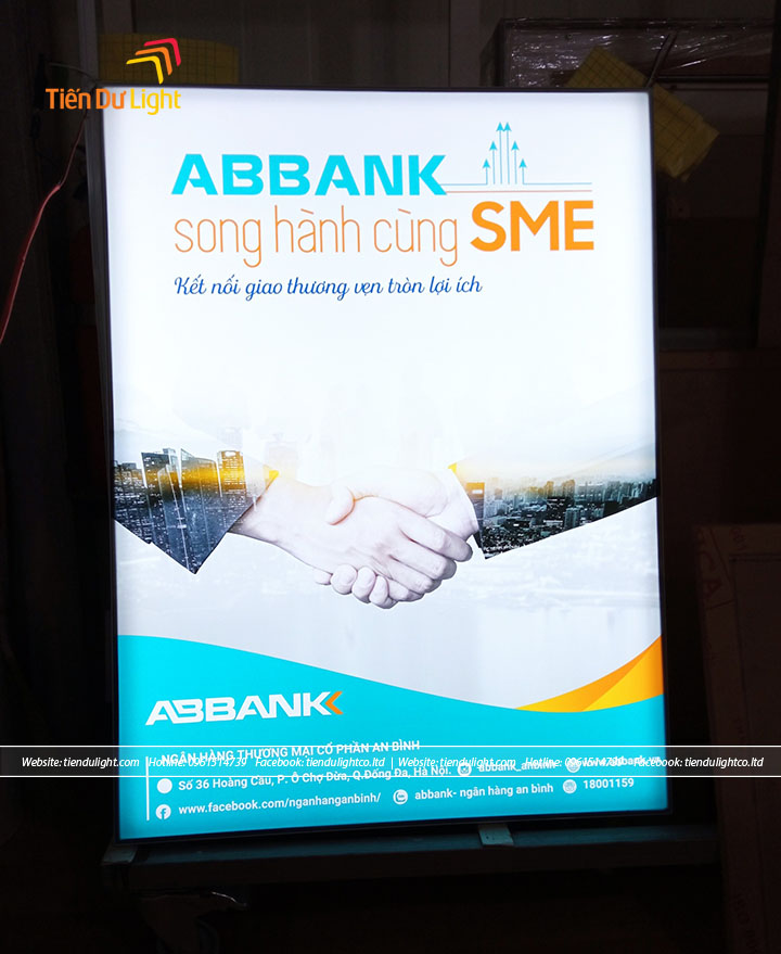 Mẫu hộp đèn siêu mỏng ngân hàng ABBank