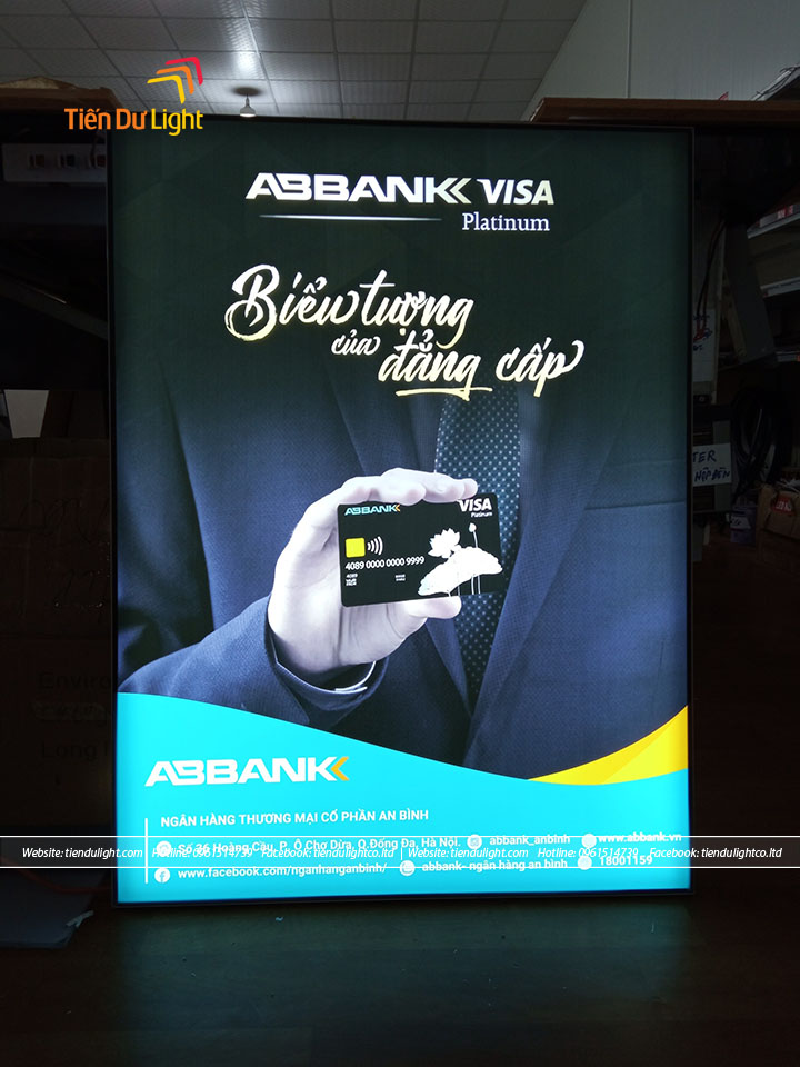 Mẫu hộp đèn siêu mỏng ngân hàng ABBank đẹp