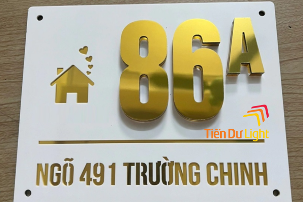 Biển số nhà mica gương