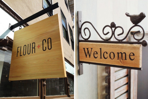 Mẫu biển vẫy gỗ đẹp