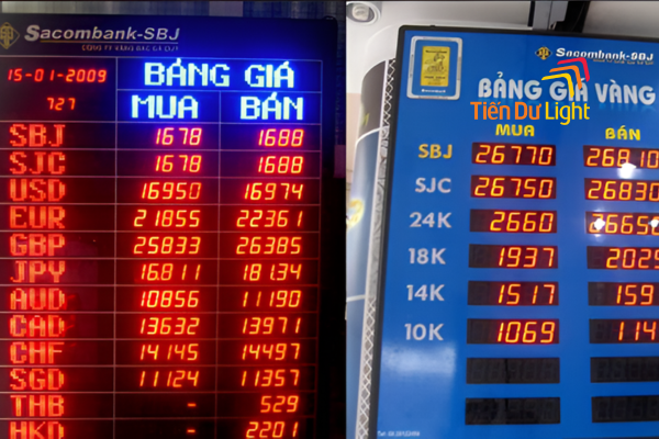 Bảng LED giá vàng tự động cập nhật – Tiết kiệm thời gian cho chủ tiệm