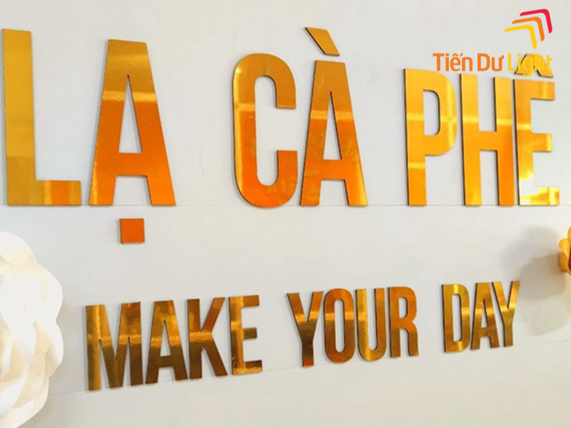 Chữ nổi alu gương vàng – Biển hiệu sang trọng cho mọi công trình