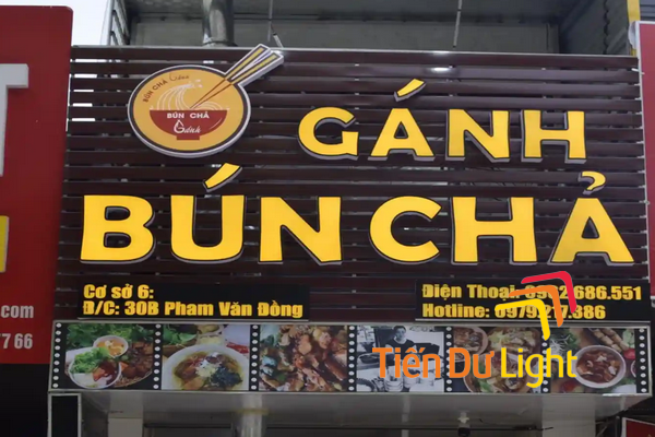 Biển quảng cáo bún chả chữ nổi đẹp, ấn tượng, giá tốt
