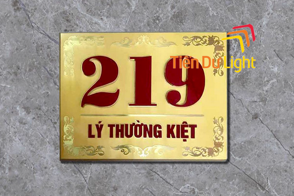 Đơn vị làm biển số nhà inox ăn mòn - Tiến Dư Light