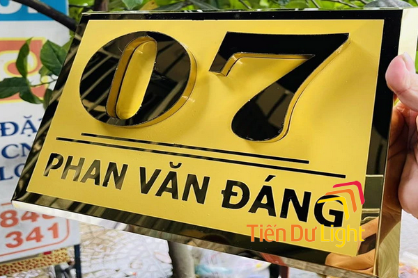 Làm biển số nhà inox chữ nổi đẹp