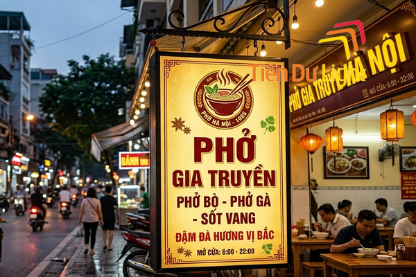 Mẫu biển vẫy quán phở đẹp, thiết kế nổi bật