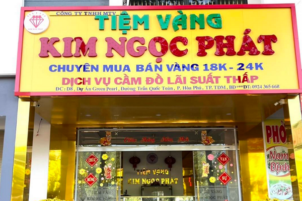 Tên bảng hiệu phong thủy tiệm vàng ấn tượng