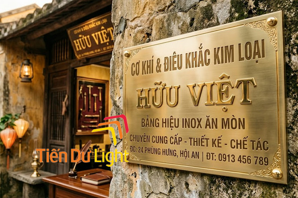 Bảng hiệu inox ăn mòn độc đáo, bền vật liệu vượt thời gian