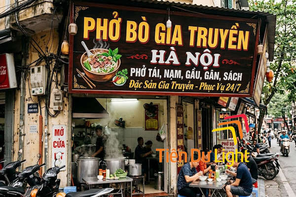 Bảng hiệu phở bò: Thiết kế chuyên nghiệp, giữ hồn truyền thống