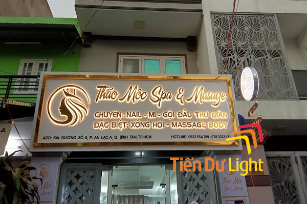 Bảng hiệu spa nhỏ nhiều chủ spa chú trọng về phòng thủy