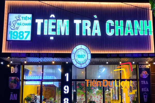 Mẫu bảng hiệu trà chanh giã tay ấn tượng dành cho quán hiện đại