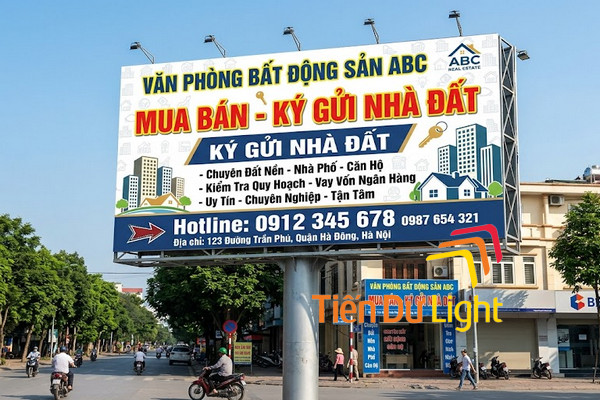 Biển quảng cáo mua bán nhà đất đẹp, đồng bộ thương hiệu 