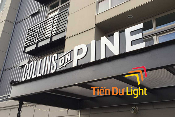 Chữ nổi aluminium mặt tiền tòa nhà thương mại chuyên nghiệp