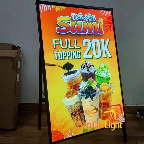 Hộp đèn mica có chân đẹp, độc đáo, dễ thay nội dung