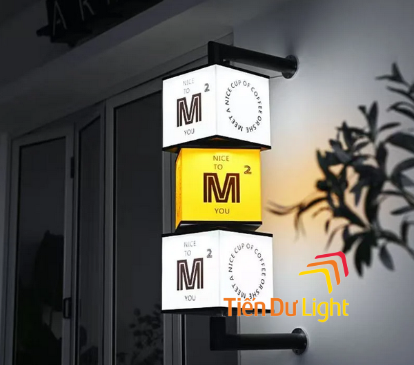 Hộp đèn xoay 360 độ gắn tường thu hút