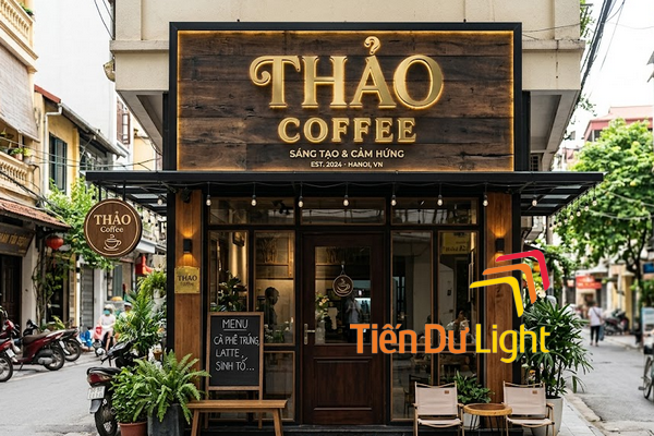 Bảng hiệu cafe phong cách vintage, mộc mạc