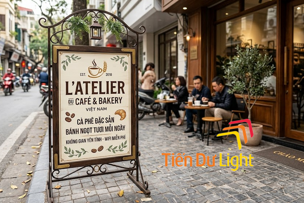 Mẫu bảng hiệu đứng đẹp cho quán cafe, shop thời trang, tiệm tóc
