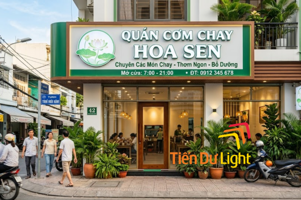 Mẫu bảng hiệu cơm chay đẹp, tinh tế và dễ gây thiện cảm