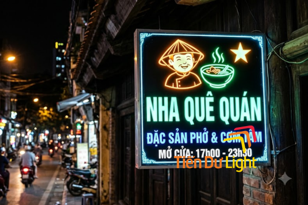 Bảng hiệu dạ quang quảng cáo nổi bật cả ngày lẫn đêm
