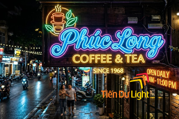 Bảng hiệu dạ quang phát sáng, nổi bật ban đêm