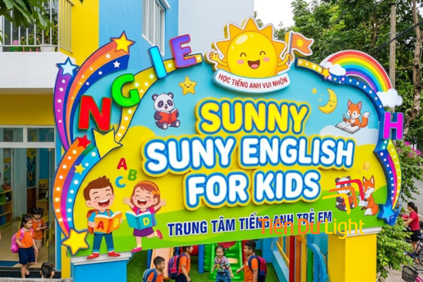 Bảng hiệu dạy tiếng Anh trẻ em ngộ nghĩnh