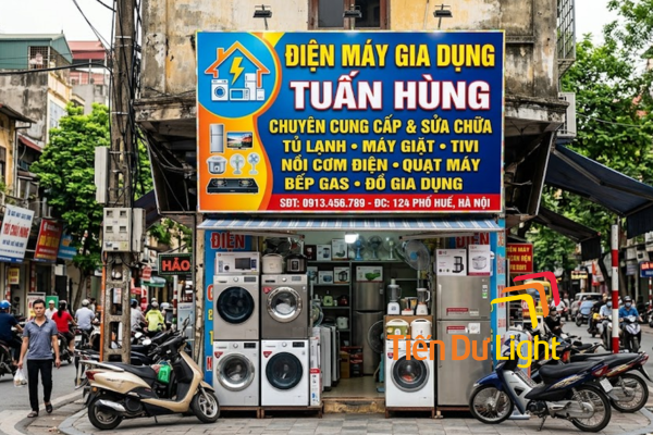 Bảng hiệu đồ gia dụng có nhiều kiểu dáng, chất liệu