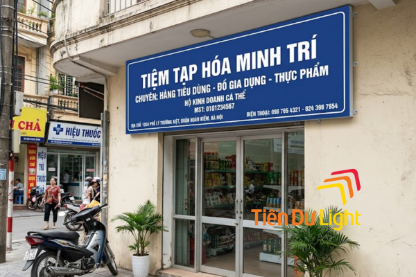 Mẫu bảng hiệu hộ kinh doanh đơn giản