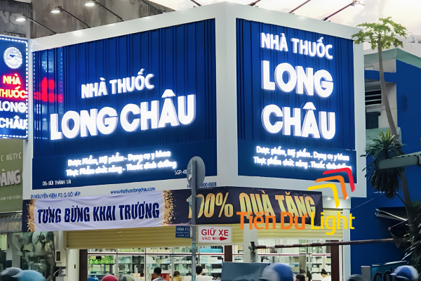 Bảng hiệu Long Châu mặt dựng alu chữ nổi đẹp
