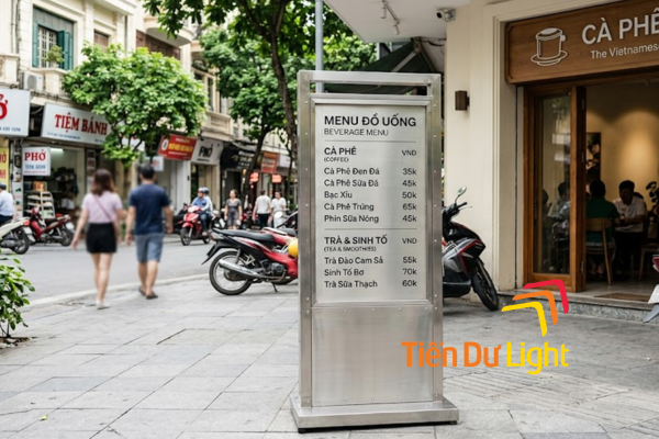 Bảng hiệu menu thu hút khách đi đường từ xa
